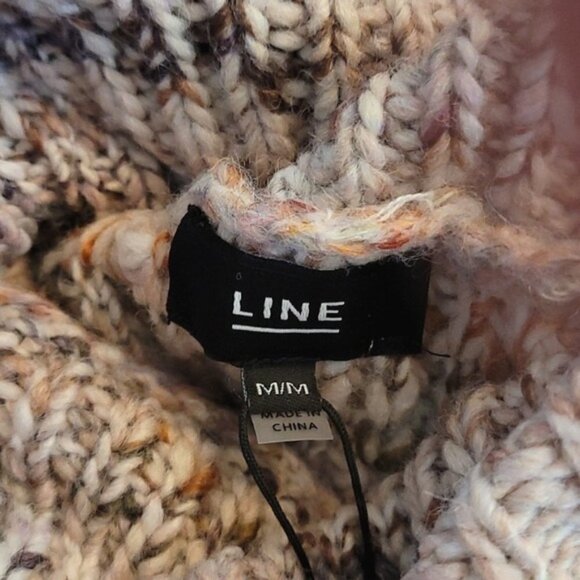 NWT LINE Label Nordstrom Turtleneck Luxe Marled Chunky Knit Sweater Medium - Picture 6 of 6